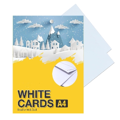 Picture of White Art Card Glossy 300gsm A4 Size | Perfect For Art and Craft and Printing | Pack of 10 Sheets
