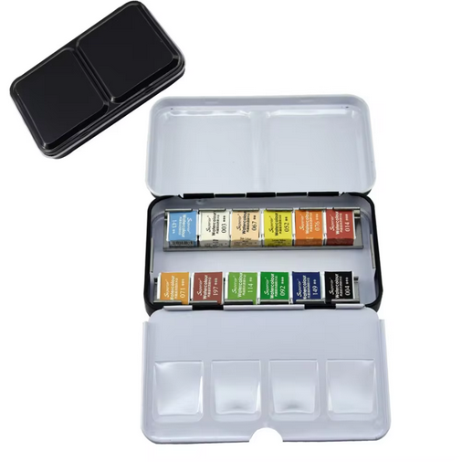 Picture of Superior Water color cake travel box 12 color cake with metal travel box