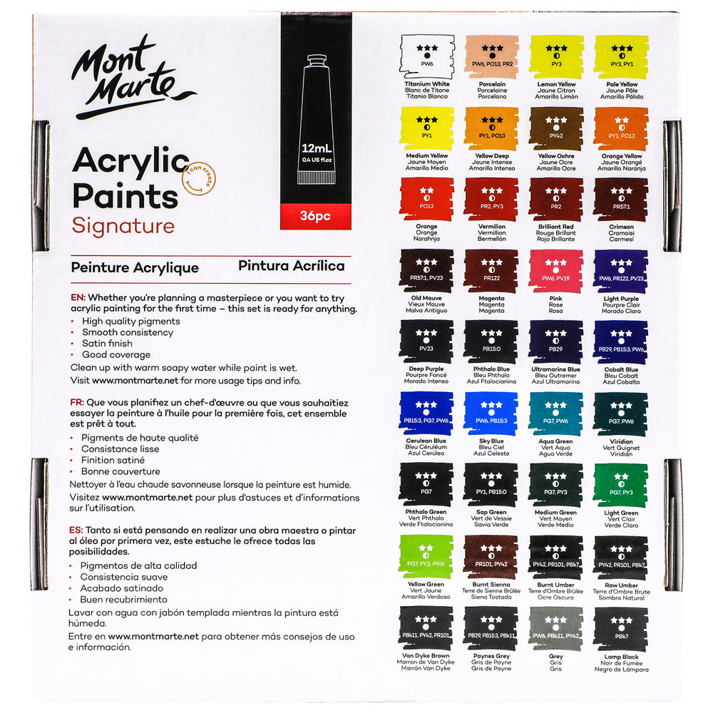 Picture of Mont Marte Acrylic Paints 36ml*12pcs