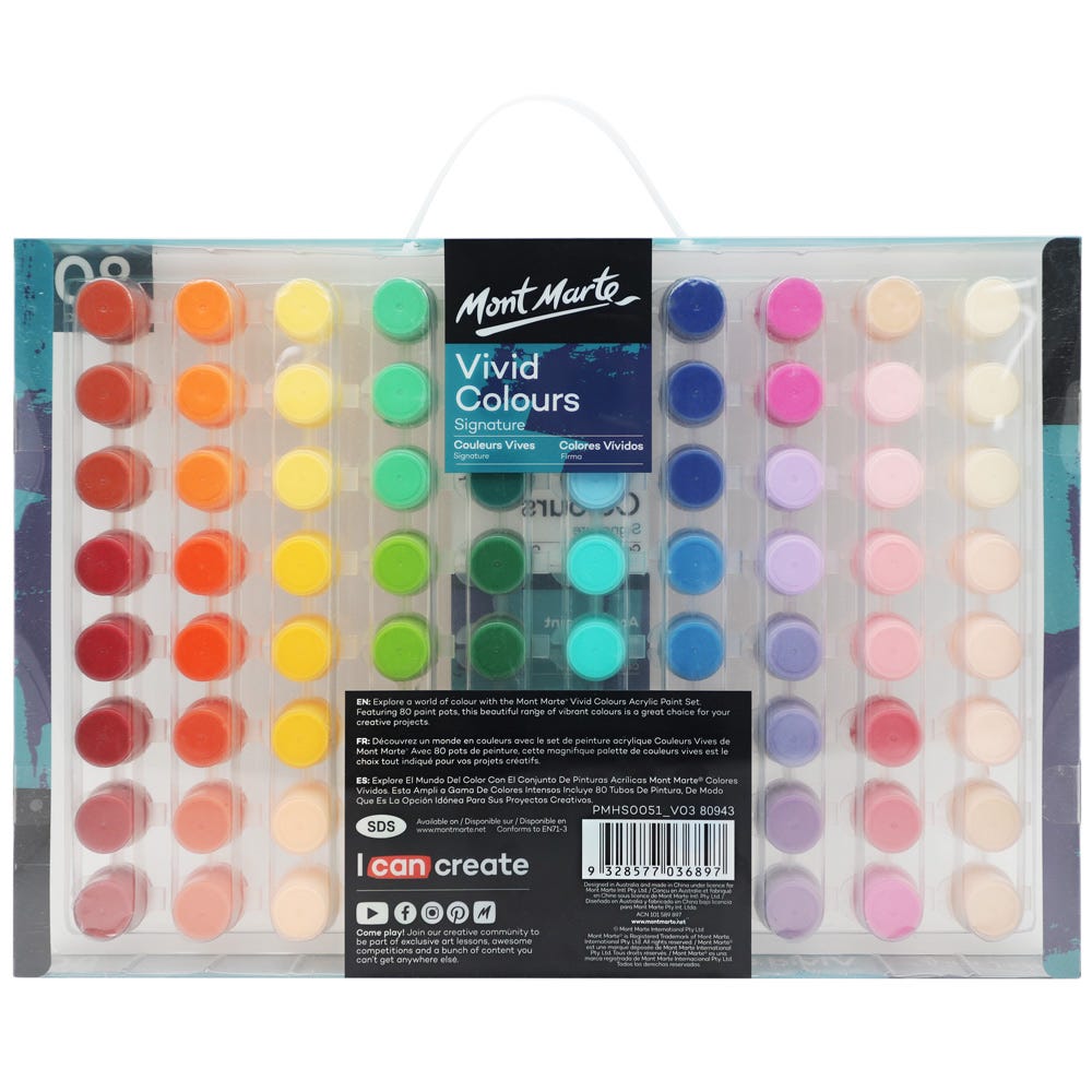 Picture of Mont Marte Vivid Color Acrylic Paint 80pcs