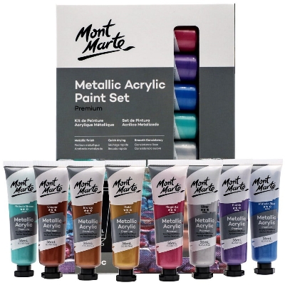 Picture of Mont Marte Metallic Acrylic Paint set 8pc*36ml