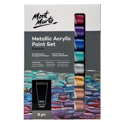 Picture of Mont Marte Metallic Acrylic Paint set 8pc*36ml