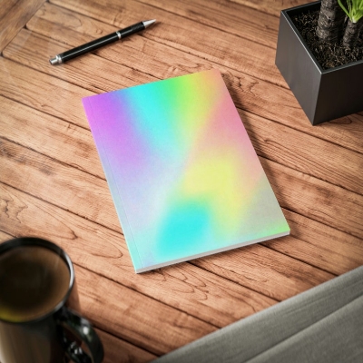 Picture of Rainbow Reflective cover Sketch Note book.
