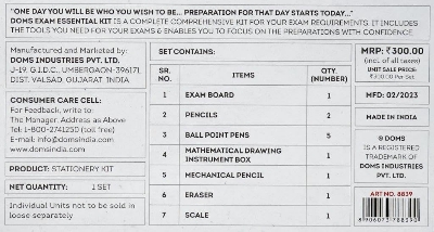 Picture of Doms Exam Essential Stationery Kit | Tools You Need For Your Exams | Complete Comprehensive Kit
