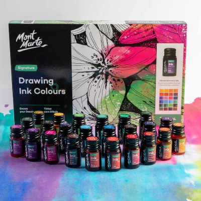 Picture of Mont Marte Drawing Ink Colours 24pc x 7ml