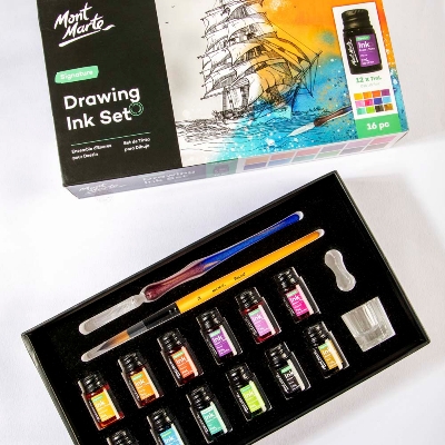 Picture of Mont Marte Drawing Ink Set 16pc