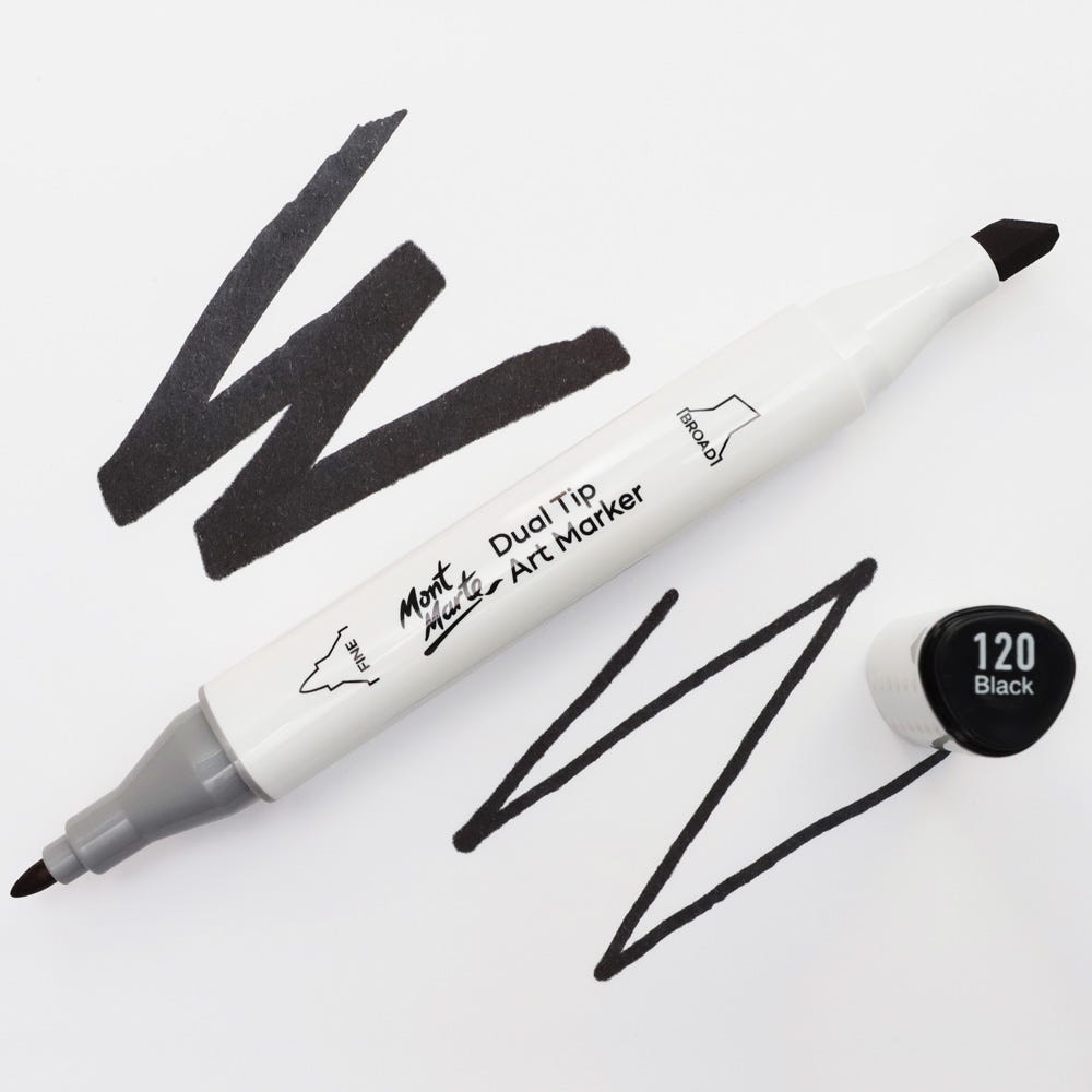 Picture of Mont Marte Dual Tip Art Marker - Black GY8