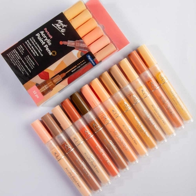 Picture of Mont Marte Acrylic Paint Pens Skin Tone Broad Tip 12pc