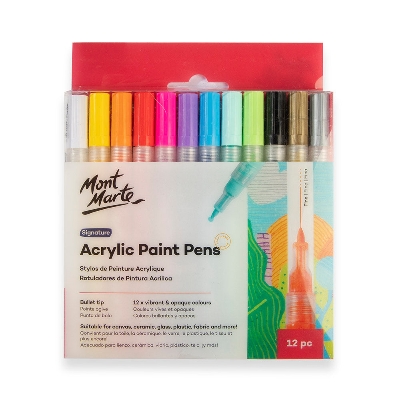 Picture of Mont Marte Acrylic Paint Pens Fine Tip 12pc
