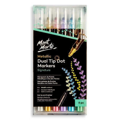 Picture of Mont Marte Dot Markers Dual Tip Metallic Market 6pc