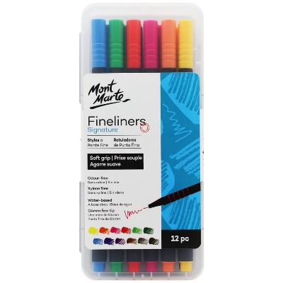 Picture of Mont Marte Fineliner Pen Soft Grip 12pc