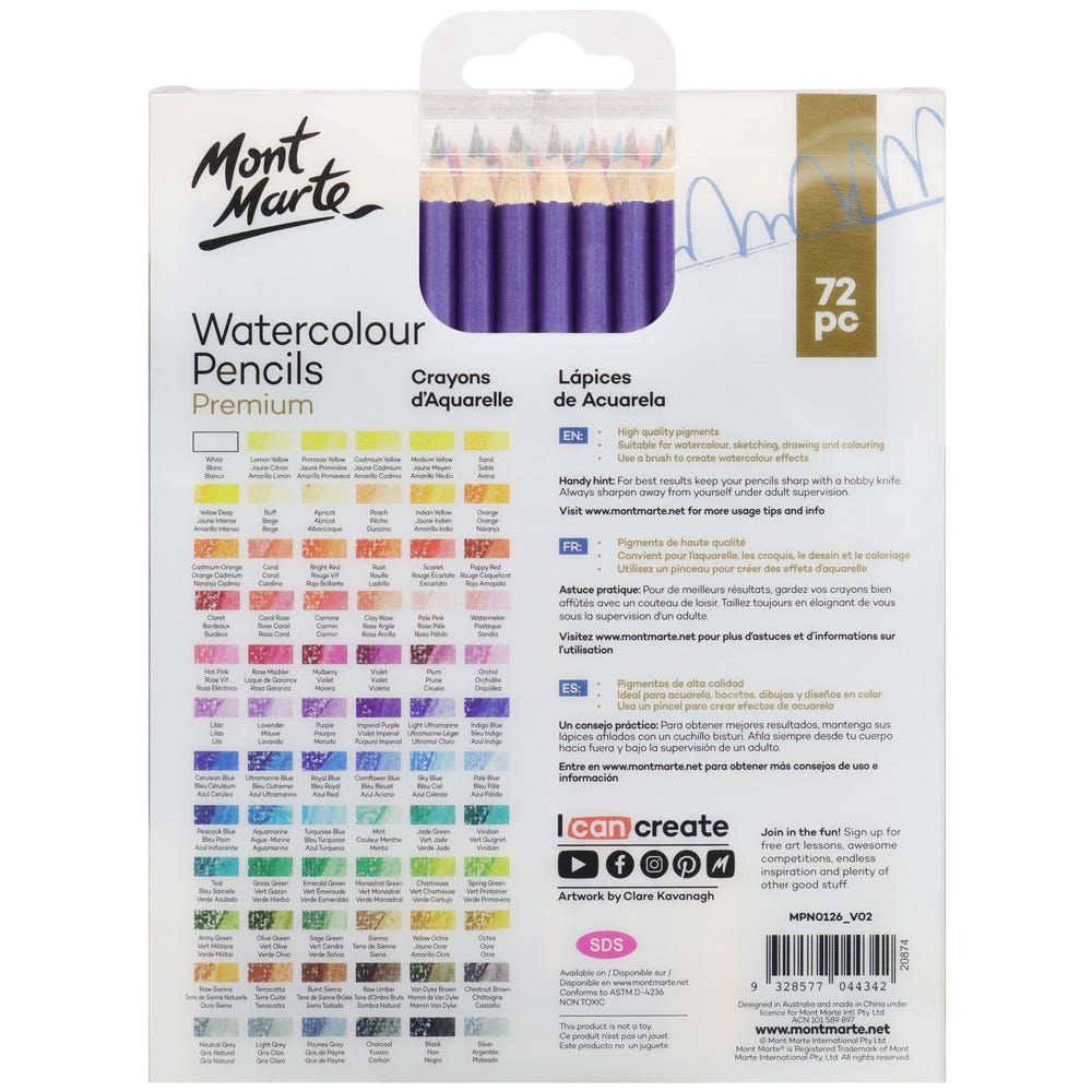 Picture of Mont Marte Premium Watercolour Pencils 72pc