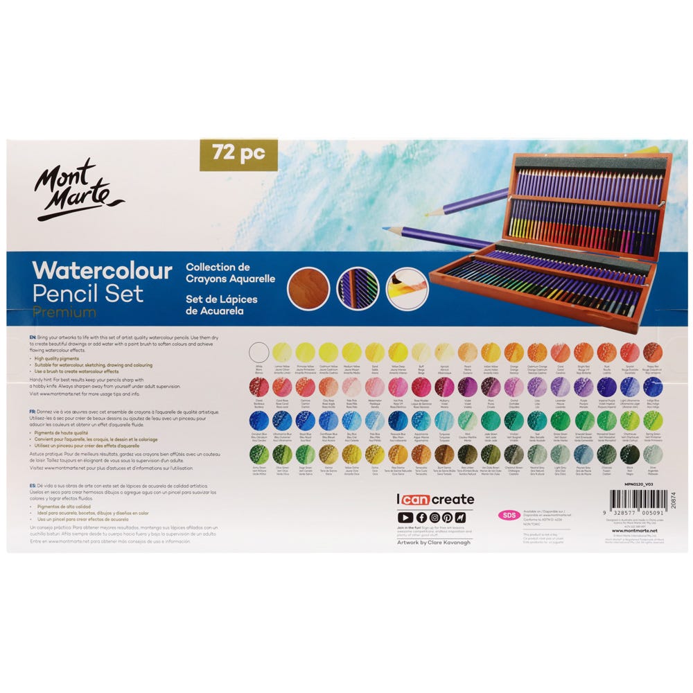 Picture of Mont Marte Premium Watercolour Pencils Box Set 72pc