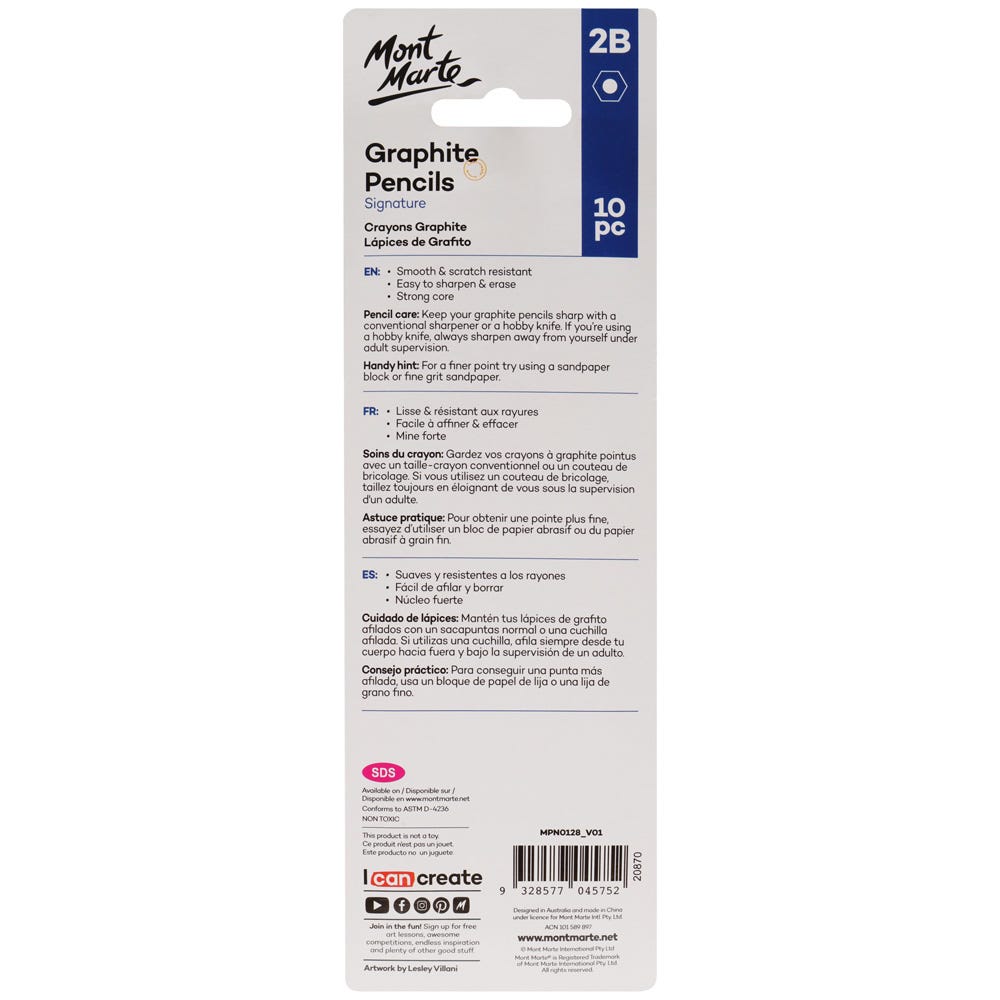 Picture of Mont Marte Graphite Pencils 2B 10pc