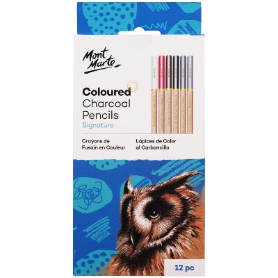 Picture of Mont Marte Coloured Charcoal Pencils 12pc