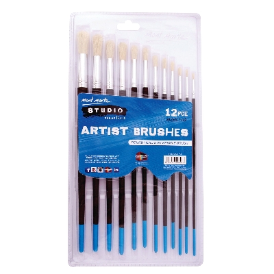 Picture of Mont Marte Studio Artist Brushes 12pc Round 1-12