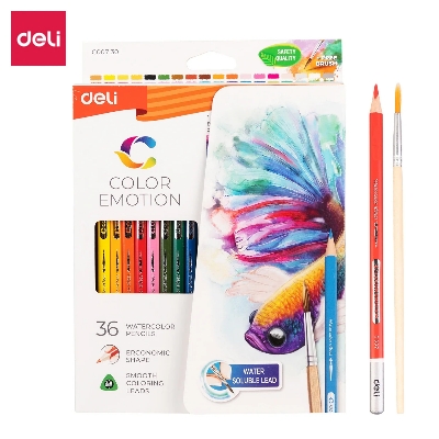 Picture of Deli Watercolor Pencil 36 Color Drawing Pen Art Set Children Kids Painting Sketching Water Color Pencil Kit