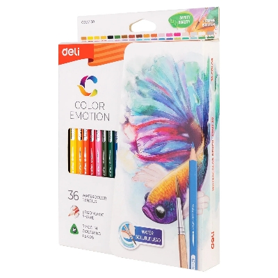 Picture of Deli Watercolor Pencil 36 Color Drawing Pen Art Set Children Kids Painting Sketching Water Color Pencil Kit