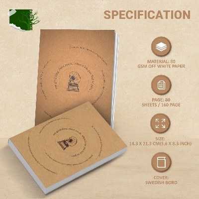 Picture of PaperTree Vintage A5 Notebook Sketchbook Drawing Sketchpad(ONE GOOD THINK ABOUT MUSIC)