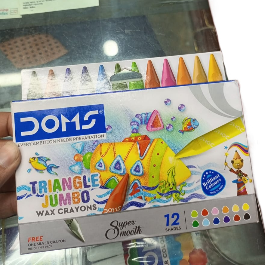 Picture of Doms Traingle jumbo wax crayon 13 shade with silver shade
