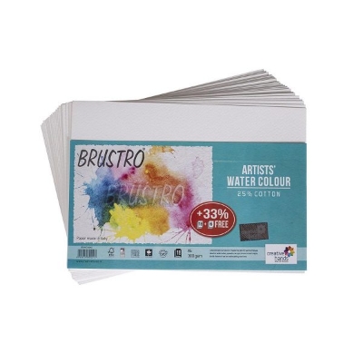 Picture of Brustro Artists' Watercolour paper Cold Pressed 300 GSM A5 size 18+6 Sheets
