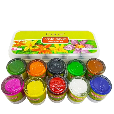 Picture of Fevicryl Acrylic Colours Sunshine Kit 10 Shades