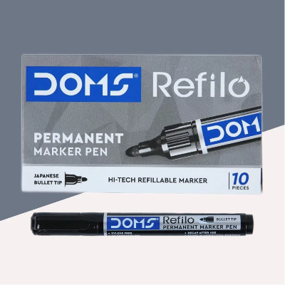 Picture of DOMS Refilo Permanent Marker Pen - 10pcs