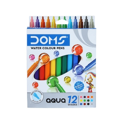 Picture of Doms aqua 12 water colour pens sketch pens pack of 10 Multi color