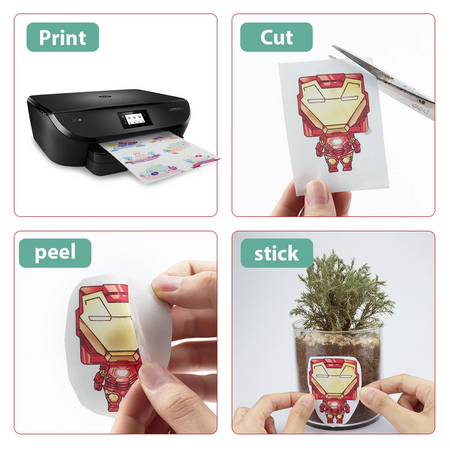 Picture of Papertree 10 Sheets Matte Silver Printable Vinyl Sticker Paper A4 Printer Paper Waterproof Self-adhesive Label Stickers for Inkjet Printer