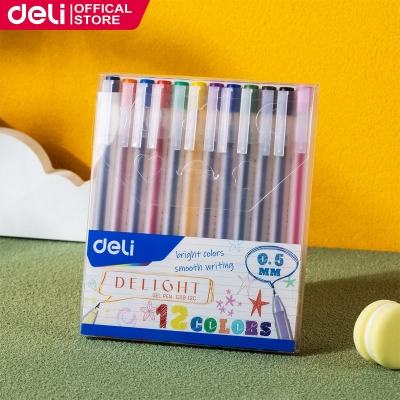 Picture of Deli EG119-12C Color Gel Pen 0.5mm Bullet (Mixed Color) (12Pcs/Box)