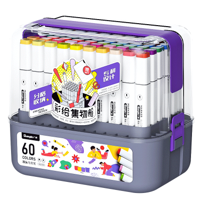 Picture of Guangbo Dualtip Alco Based Markers Sets 60 Pcs