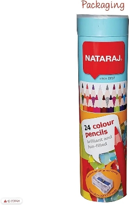 Picture of NATARAJ Hexa Colouring Artist Pencils, Wooden Tin Set, Pack of 24, MULTICOLOUR, Hexa Grip, Draw Sketch Colour Tone, Kids Children Pencils