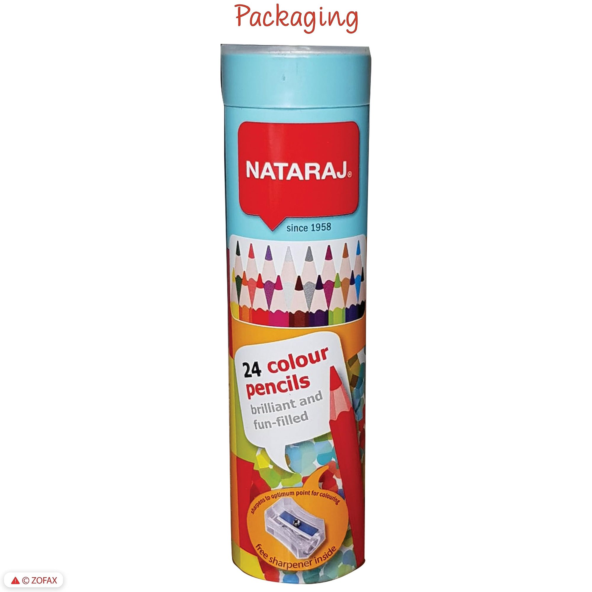 Picture of NATARAJ Hexa Colouring Artist Pencils, Wooden Tin Set, Pack of 24, MULTICOLOUR, Hexa Grip, Draw Sketch Colour Tone, Kids Children Pencils