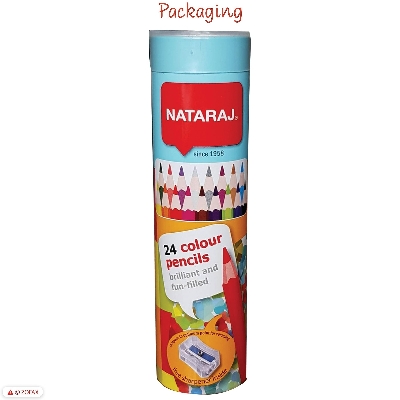 Picture of NATARAJ Hexa Colouring Artist Pencils, Wooden Tin Set, Pack of 24, MULTICOLOUR, Hexa Grip, Draw Sketch Colour Tone, Kids Children Pencils
