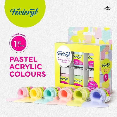 Picture of Fevicryl Multi Surface Pastel Acrylic Colours Kit 6 Shades X 15Ml