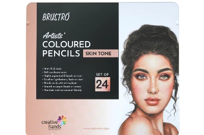 Picture of Brustro Artists' Coloured Pencils Skin Tone Set of 24 (in Elegant tin Box)