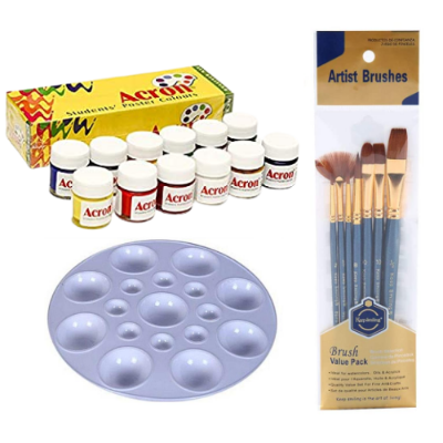 Picture of Poster Color Combo Set Poster Color 12 Color 15ml,7pcs brush,1pcs Round Palette