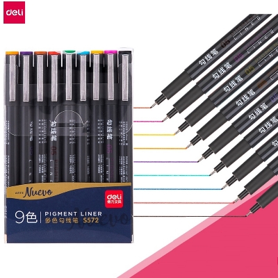 Picture of Deli S572 Fine Liner Water Color Pen 0.5mm 9Pcs Multicolor