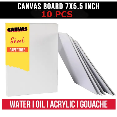 Picture of Canvas Board For Acylic color water oil & gouache color  7 x 5.5 inch pack of 10 pcs
