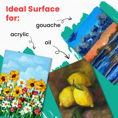 Picture of Canvas Board For Acylic color water oil & gouache color  7 x 5.5 inch pack of 10 pcs