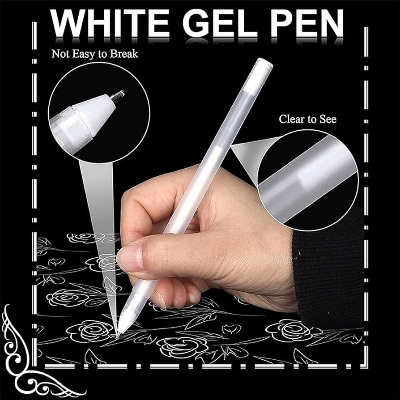 Picture of White Gel Pen White Highlighter Gel Pen White Character Highlight Artist White Gel Pen Suitable For School Art Design Deft and Fashion