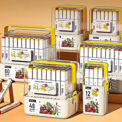 Picture of Guangbo Double Head Sketch marker square shape 12 Colors