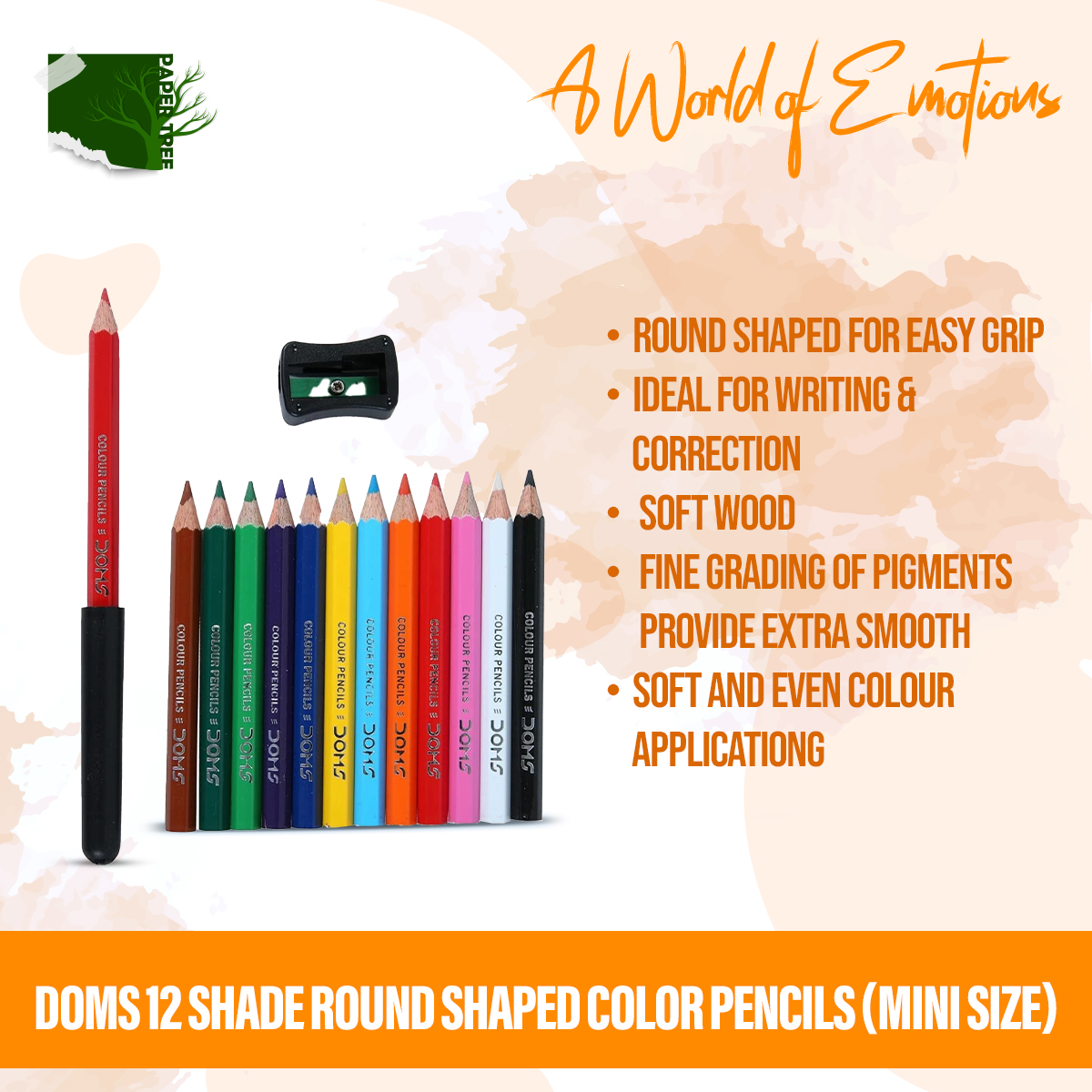 Picture of DOMS 12 Shade Round Shaped Color Pencils (Mini Size)