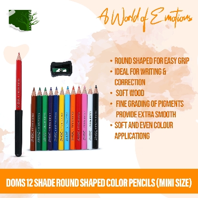 Picture of DOMS 12 Shade Round Shaped Color Pencils (Mini Size)