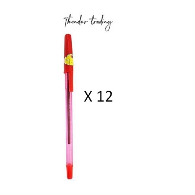 Picture of Red Leaf Ball point pen Extra Fine 1.0mm 12 Pcs -Red