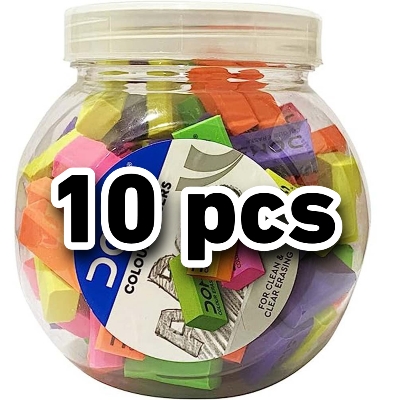 Picture of Doms Non-Toxic Dust Free Colored Erasers 10 pcs