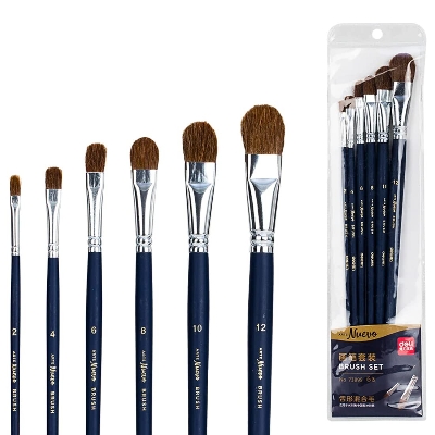 Picture of Deli 73895 Artist Range Round Nylon Fiber Brush Set for Acrylics and Oil Paint Brush Set