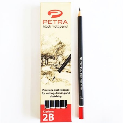 Picture of Petra Black Matt Pencil 2B , 12 Pcs