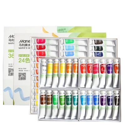 Picture of Maries Watercolor Paint Set 5ml of 24 Assorted Colors for Students, Beginners and Professional