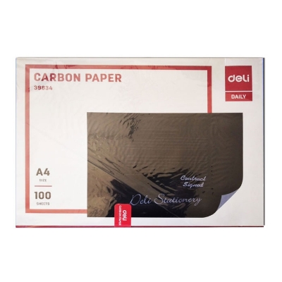 Picture of Deli E39834 Carbon Paper A4 size 100 sheets Blue color